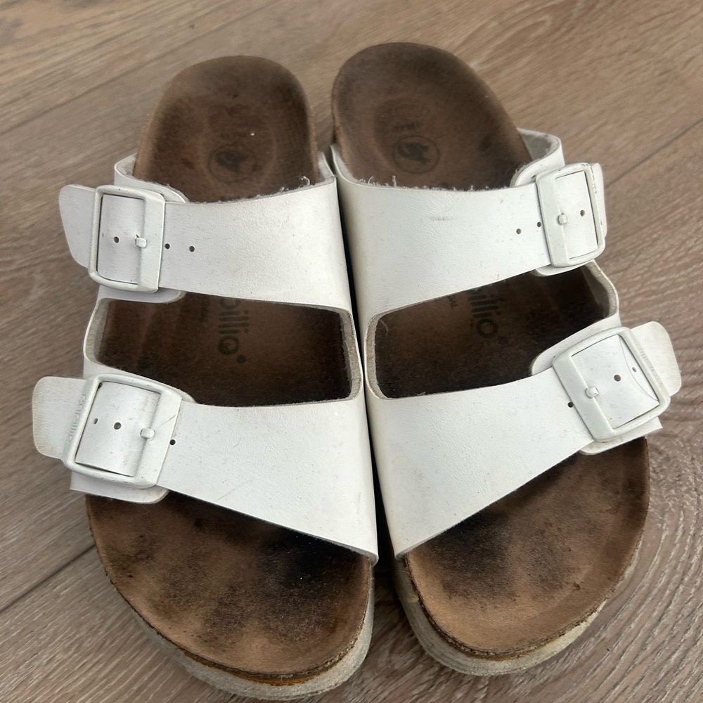 Papillio by Birkenstock white platform Double Strap Sandals size 36 or 5 - Picture 6 of 8